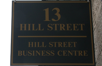 Thirteen Hill street sign
